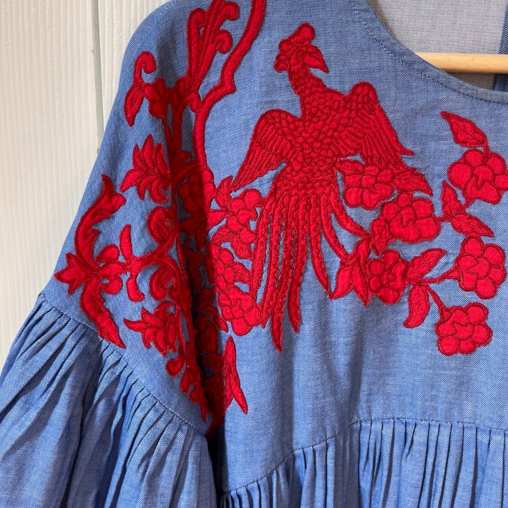 Anthropologie Embroidered Blouse